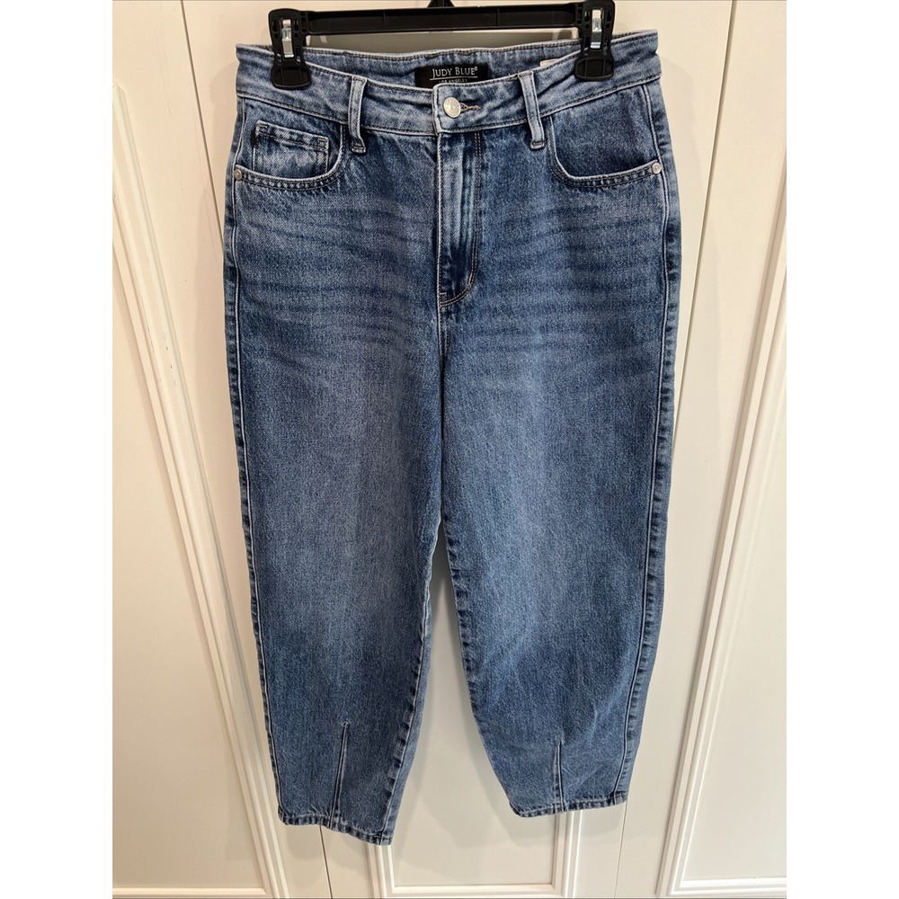 Judy Blue Barrel Leg Denim Jeans Size 5/27 Boho Horseshoe Modern Minimalist